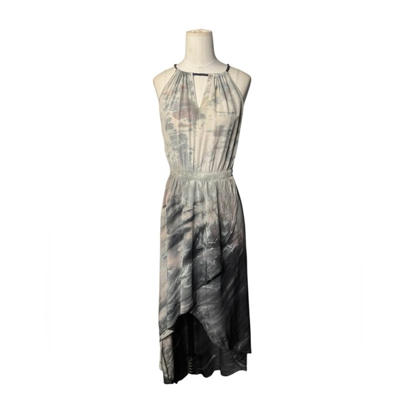 Anthropologie Dip-Dyed Tulip Silk Dress By Gyps 05, High-Low Adorable Size Small - Picture 2 of 13